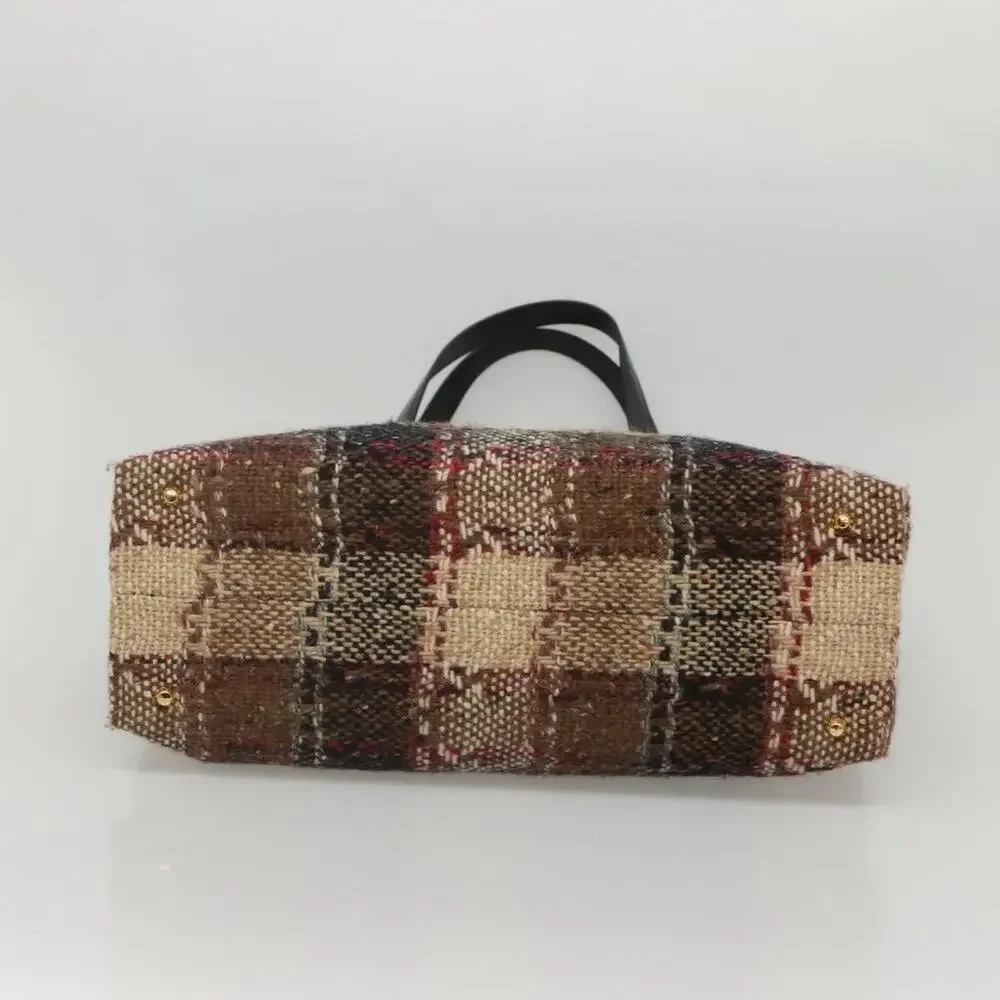 Burberry Nova Check Wool Tote Bag Beige